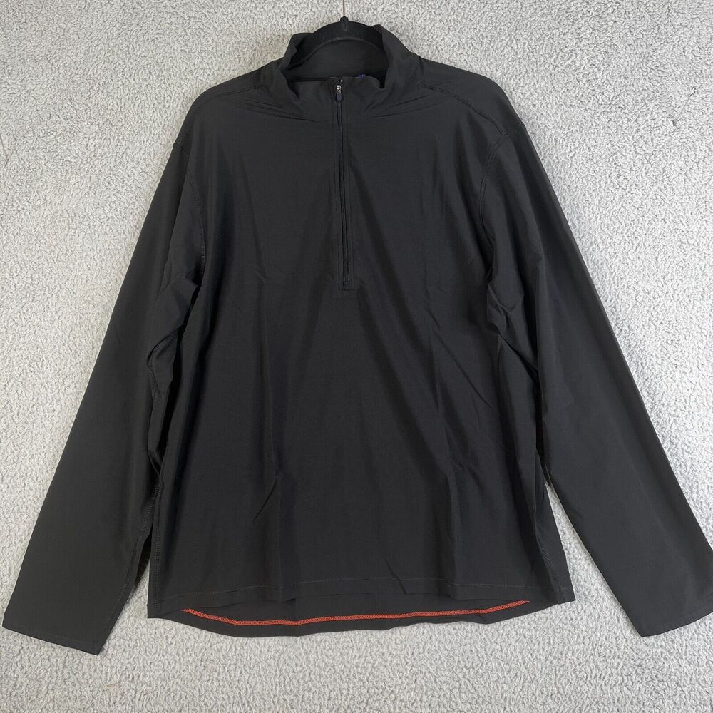GAP 1/4 Zip Jacket Womens Large Black Athletic Fit  Sweater Pullover Lightweight